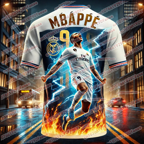 Hot Selling Mbappe Fashion Printed Men's Collection Commemorative Jersey T-shirt Daily Outdoor Breathable Quick Drying Top