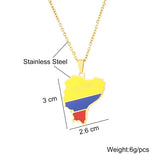 2024 New fashion stainless steel Ecuador map necklace for men and women geometric ethnic style collarbone chain anniversary smal