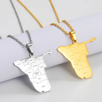 Anniyo Namibia Map With Cities Pendant Necklaces African Country Maps Jewelry Namibian @305001