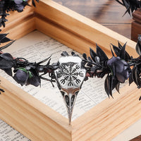 Gift Costume Cosplay Fairy Flower Leaf Headbands Photoshoot Simulated Elven Princess Tiara Black Flower Antler Crown Wedding