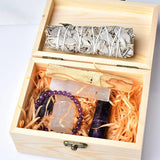 Natural Crystal Amethyst Rose Quartz Smudge Stick Rose Quartz Amethyst Magic Wand Bracelet Divination and Witchcraft Wooden Gift