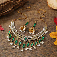 Vintage Bohemian style necklace, earrings, collarbone chain, exaggerated personality, ethnic style chain accessories, exotic atm