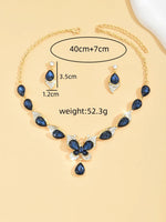 Ladies' Design Butterfly Necklace Earrings Jewelry Set Suitable for Wedding, Party, Festival Gifts