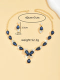 Ladies' Design Butterfly Necklace Earrings Jewelry Set Suitable for Wedding, Party, Festival Gifts