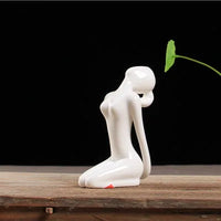 ERMAKOVA 12 Styles Abstract Art Ceramic Yoga Poses Figurine Porcelain Lady Figure Statue Home Yoga Studio Decor Ornament