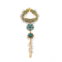 Middle Easten Popular Flower Bracelets Alloy With Turquoise Ring One-piece Bracelets Bohemian Style Handmade Jewelry