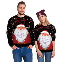 [You're My Secret]Women Autumn Winter Long Sleeve Crew Neck Pullover Tops Christmas Party Santa Claus Printed Casual Sweatshirts