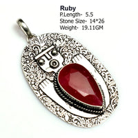 Genuine Sapphire Turquoise Emerald Agate Labradorite Jasper  Pendant