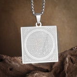 Exquisite Stainless Steel Islamic Muslim Calligraphy Arabic Pendant Necklace Men Women Religious Jewelry Accessories