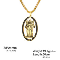 EUEAVAN Stainless Steel Triple Moon Goddess Pendant Necklace Box Chain Hollow Wheel of Hecate Choker Vintage Amulet Jewelry Gift