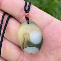 Natural Gobi Agate Pendant Alxa Eye Rock Rough Polished Energy Crystal Quartz Necklace Reiki Healing Stone Decor Gift