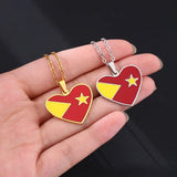 2024 new fashion stainless steel Tigrei State Ethiopian heart-shaped necklace for women and men couples ethnic style accessories