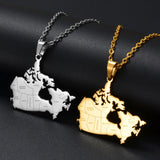 Anniyo Canada Map Pendant Necklaces for Women Men Jewelry Country Maps of Canadian Chains  #317601