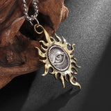 Retro Gothic Sun God Necklace All Seeing Eye Pendant Men's Punk Personality Charm Fashion Trend Amulet Jewelry