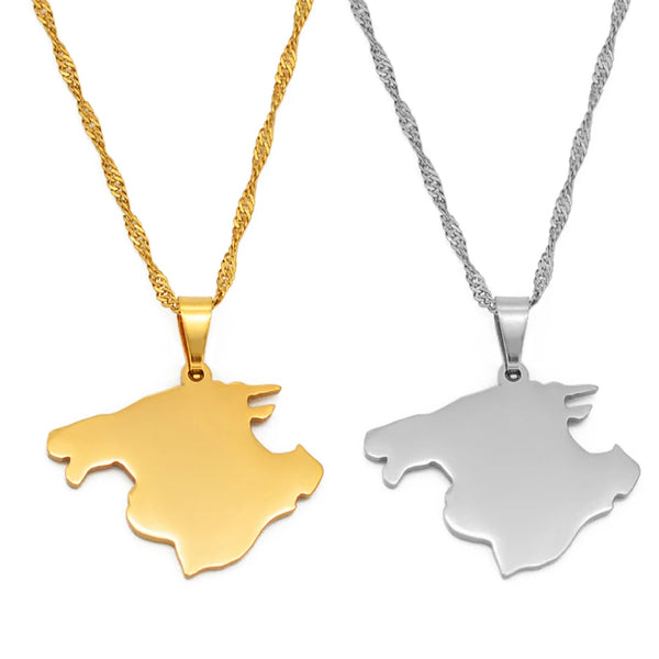 Anniyo Mallorca Spain Map Pendant Necklaces Chains Jewelry #165221