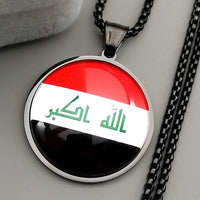 Fashionable Iraqi Time gemstone round pendant necklace, versatile for both men and women, collarbone festival accessory
