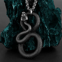 Retro Ferocious Eye Snake King Pendant Unisex Fashion Animal Snake 316L Stainless Steel Pendant Necklace Gift Jewelry Wholesale