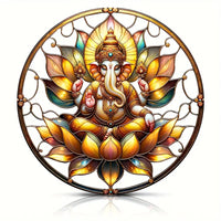 Vibrant Ganesha-The God of Wisdom Suncatcher,2D Round Translucent Hanging,home,room,Hinduism Religious Occasions&Festive Decor