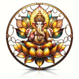 Vibrant Ganesha-The God of Wisdom Suncatcher,2D Round Translucent Hanging,home,room,Hinduism Religious Occasions&Festive Decor