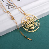 Skyrim Stainless Steel Angel Seal Archangel Metatron Cube Necklace Women Men Sacred Geometry Amulet Religious Spiritual Jewelry