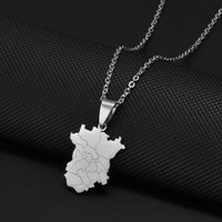 Anniyo Russia Chechnya Pendant Necklaces for Women Girls Stainless Steel Jewelry #519762