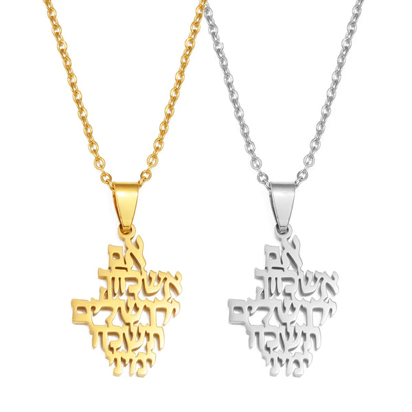 Anniyo 2.9CM Jehovah Yahweh YHWH Pendant Necklaces Stainless Steel Jewelry for Women Girls #507862
