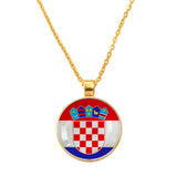 Anniyo Croatia Flag Pendant Necklaces for Women Men Hrvatska Jewelry #D0057