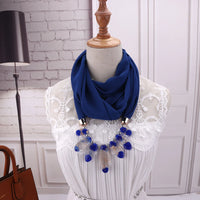 Ahmed Autumn and Winter Fashion Rhinestone Leopard Head Pendant Leopard Scarf Necklace For Women New Neckerchief Scarves Jewelry