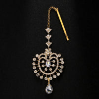 Bridal Water Drop Forehead Chain Tiara Indian Hair Accessories 2024 Luxury Tassel Rhinestone Headpiece Chain for Women Gift