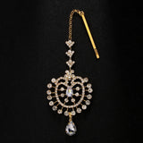 Bridal Water Drop Forehead Chain Tiara Indian Hair Accessories 2024 Luxury Tassel Rhinestone Headpiece Chain for Women Gift