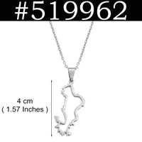 Anniyo 4CM France Mayotte Map Pendant Necklaces for Women Girls Mamoudzou Mahore Jewelry #519962