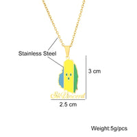 2024 New fashion stainless steel Saint Vincent Map necklace for men and women geometric titanium steel pendant ethnic style coll