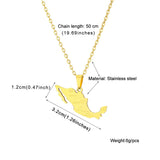 2024 new fashion stainless just Mexico map with city pendant necklace temperament everything collarbone chain birthday anniversa