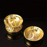 Ghee Lamp Holder Oil Lamp Dish Dimmable Buddhist Alloy Butter Lamp Holder for Living Room Home Desktop Decoration Ornament