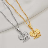 Anniyo Poland Symbol Eagle Pendant Necklaces for Women Men,Polska Poles Jewelry #384106