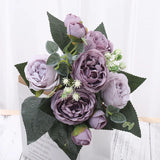 Silk Artificial Flower Rose Peony Bouque Home Decoration Bridal Holding Flower Wedding Decor Bouquet DIY Fake Flower Arrangement