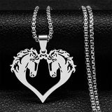 Horse Head Pendant Necklace for Women/Men Stainless Steel Animal Horse Accessories Chain Necklaces Jewelry colar masculino N2026
