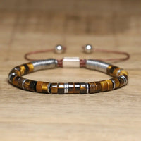 Boho Stackable Stone Bracelet Bundle: Tiger Eye, Lapis, Smoky Quartz Adjustable Vegan Jewelry Heal the soul and boost confidence