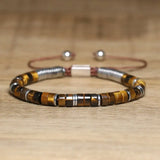 Boho Stackable Stone Bracelet Bundle: Tiger Eye, Lapis, Smoky Quartz Adjustable Vegan Jewelry Heal the soul and boost confidence
