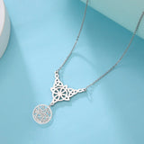 Jeshayuan Tetragramaton Necklace For Women Witch‘s Knot Charm Necklace Amulet Protection Pentacle Necklace Jewelry