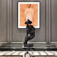 Thinker Statue Sculpture Silence Is Gold Figurines Resin Retro Home Decor for Office Study Living Room Abstract Face Ornaments
