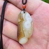 Natural Gobi Agate Pendant Alxa Eye Rock Rough Polished Energy Crystal Quartz Necklace Reiki Healing Stone Decor Gift