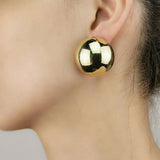 Large Metal Torque Necklace Set Gold Color Women Statement Big Stud Earrings African Jewelry Sets Femmes Indian Accessorie 2022