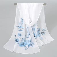 Indian Style New Chiffon Scarves Women Breathable Thin Simulation Silk Scarf Ladies Shawl And Wraps Women Printing Hijab Stole