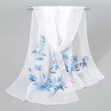 Indian Style New Chiffon Scarves Women Breathable Thin Simulation Silk Scarf Ladies Shawl And Wraps Women Printing Hijab Stole