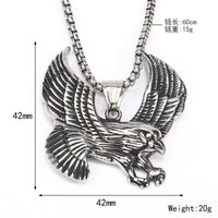 Domineering Flying Eagle Animal Pendant Necklace Men's Fashion Rap Cool Trendy Party Jewelry