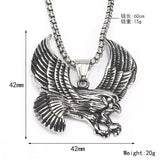 Domineering Flying Eagle Animal Pendant Necklace Men's Fashion Rap Cool Trendy Party Jewelry