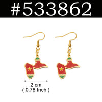 Anniyo Guadeloupe Reunion Island Martinique French Guiana Antigua Map Earrings for Women Girls Stainless Steel Jewelry #533962