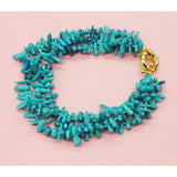 Coral Bracelet  !  Classic 3 strands of natural irregular orange coral bracelet  9.5"