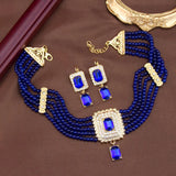 Neovisson Elegent Morocco Jewelry Set Delicate Handmade Beads Necklace Drop Earring Square Crystal Pendant Love Gift